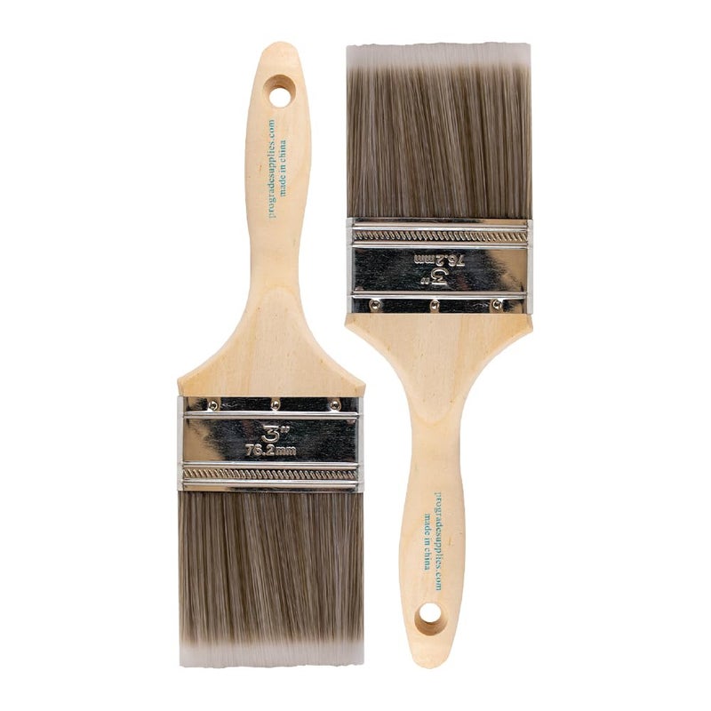 Pro-Grade Pro Grade - Paint Brushes - 2Ea 3" Flat Brushes - Image 1
